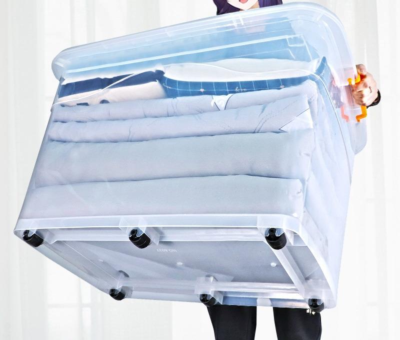 Transparent portable storage box