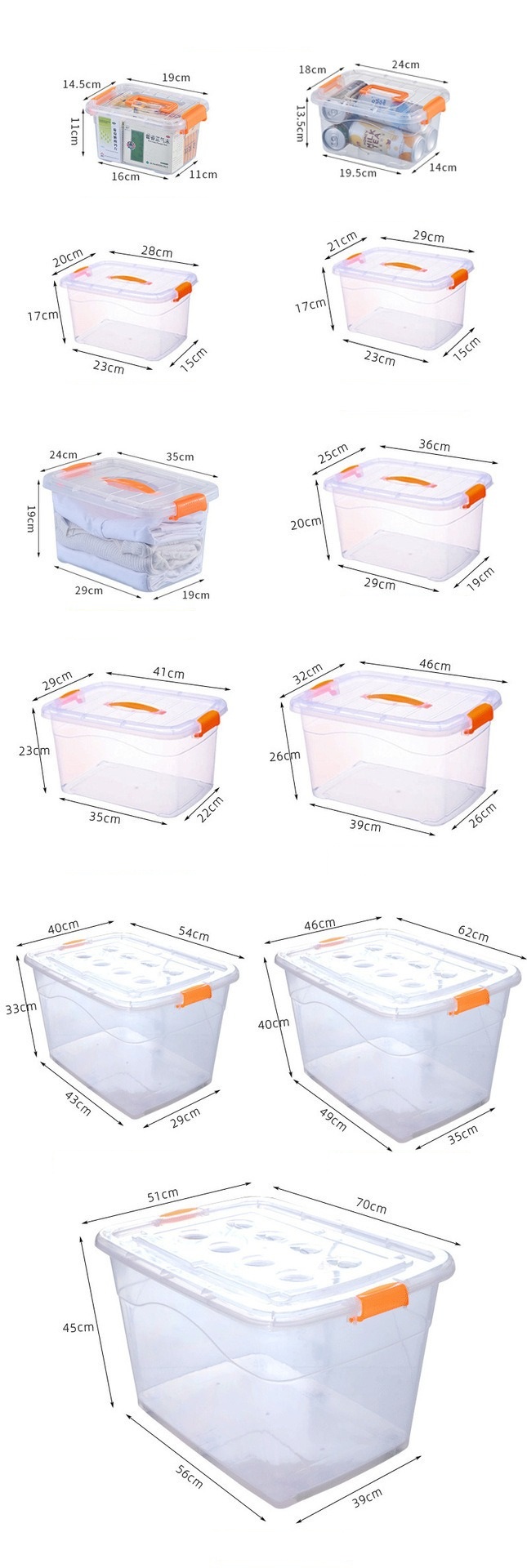 Transparent portable storage box