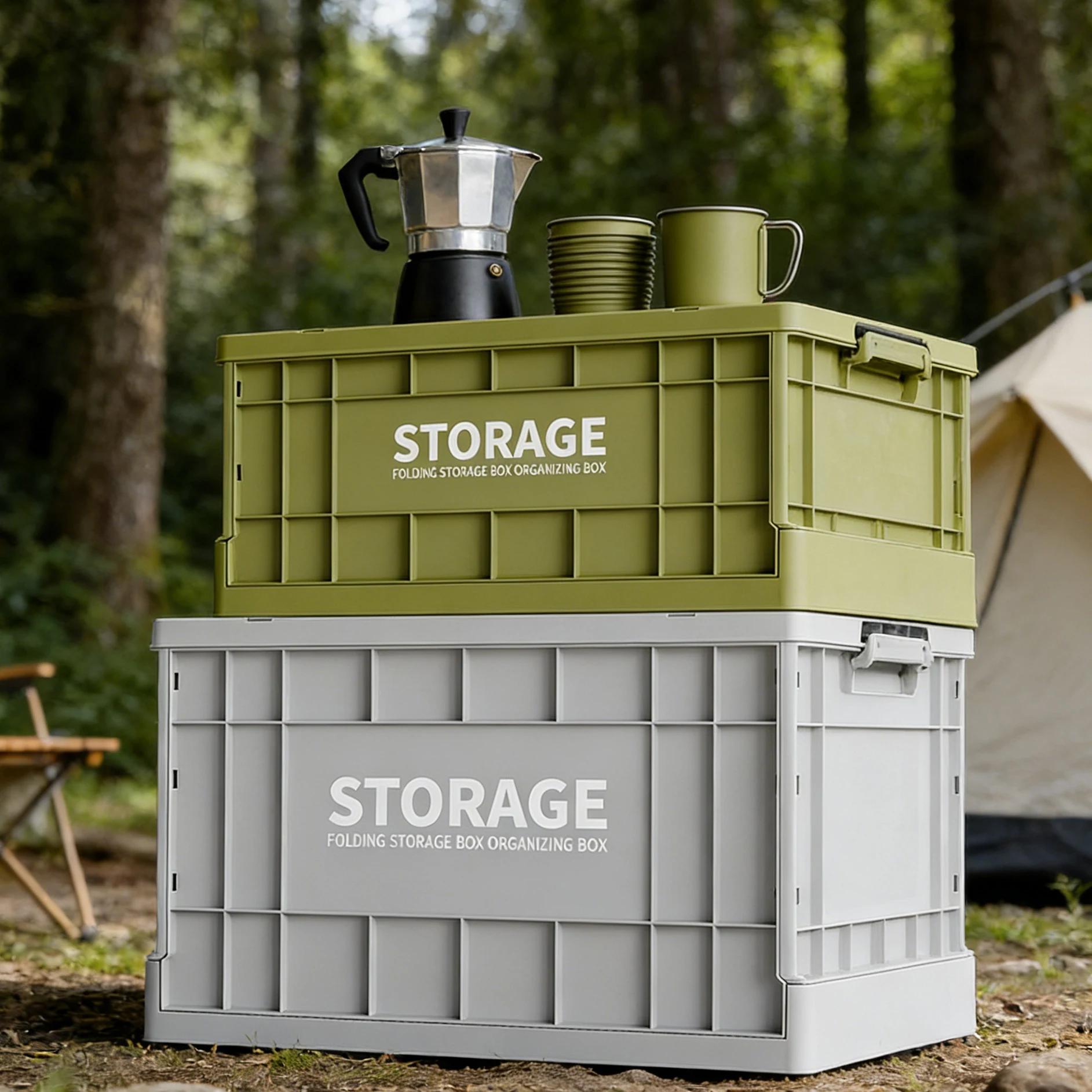 Industrial style outdoor camping storage folding box