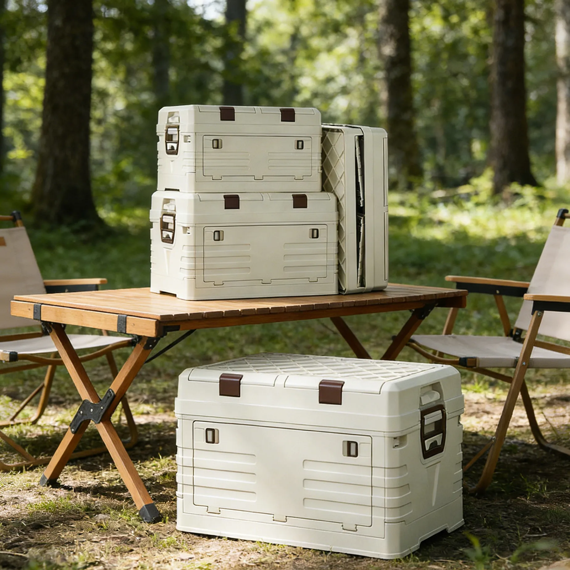Outdoor turnover and handling box