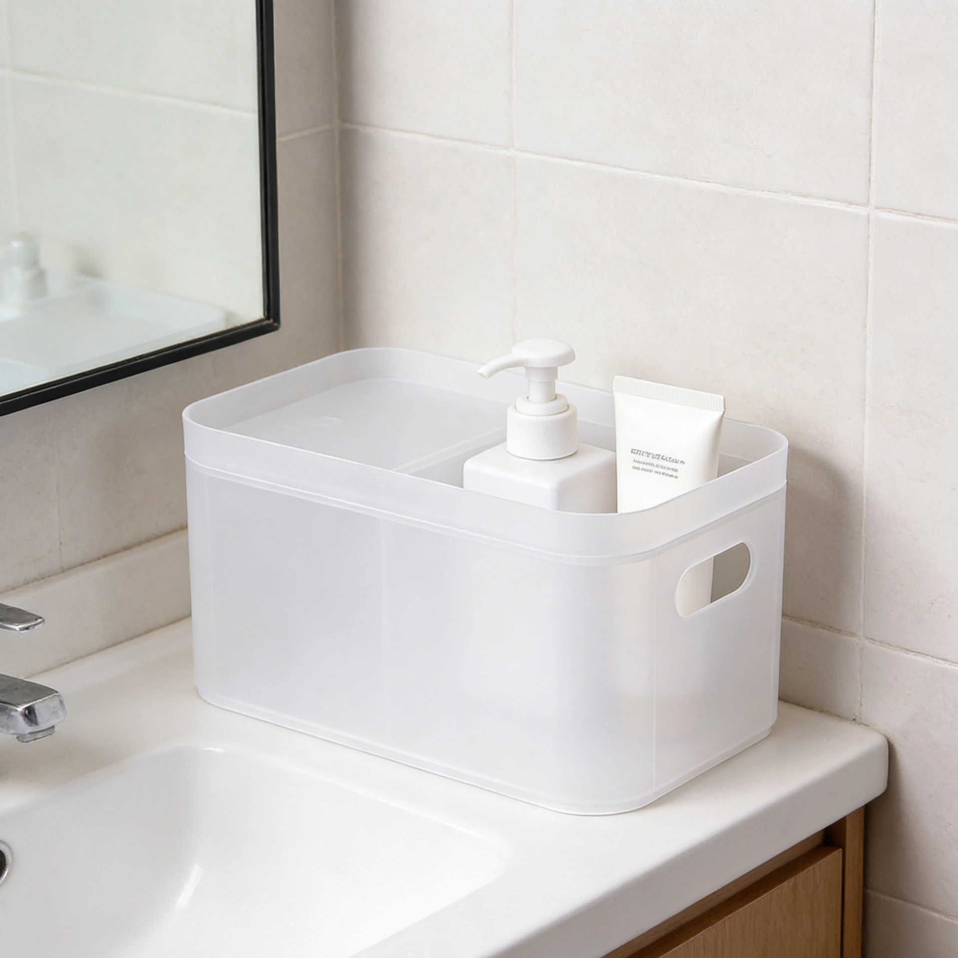 Desktop cosmetic storage box
