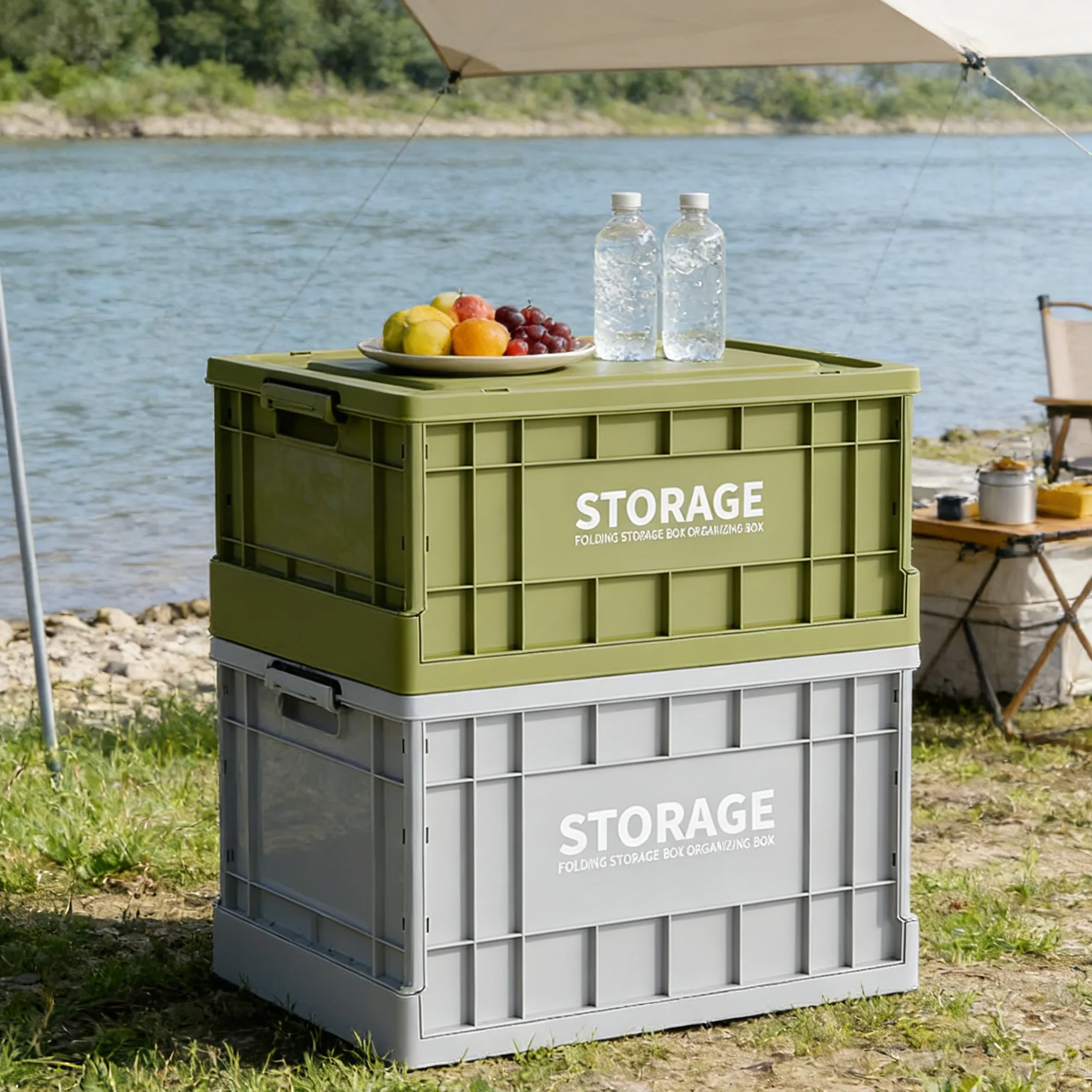 Industrial style outdoor camping storage folding box