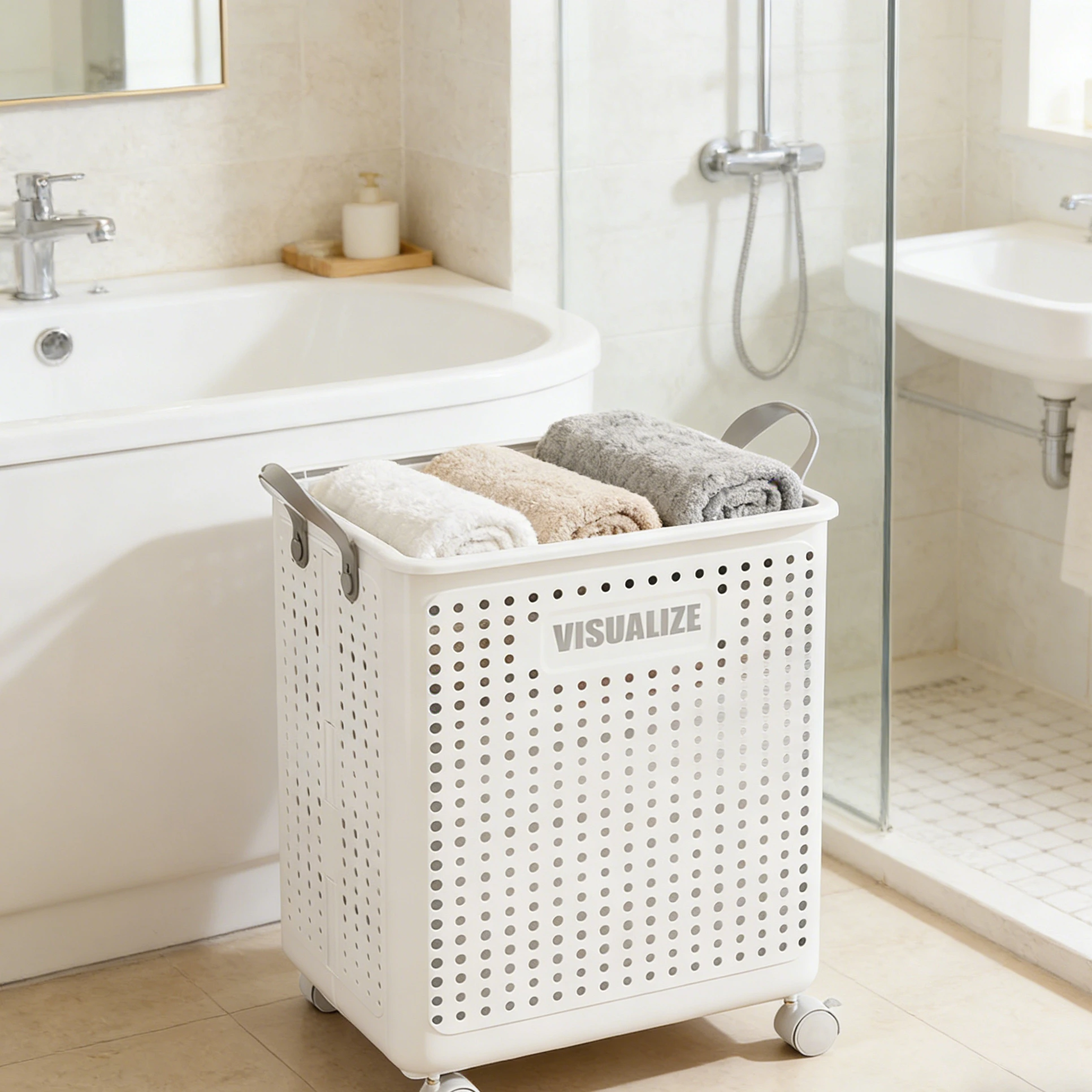 4 Wheels Foldable Large Capacity Laundry Basket